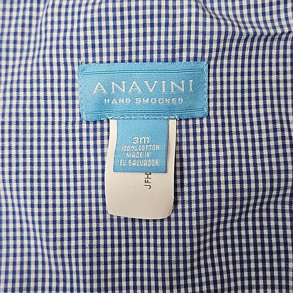 Anavini Hand Smocked Corduroy Romper Vehicles 3 Mo Cotton - Picture 4 of 8